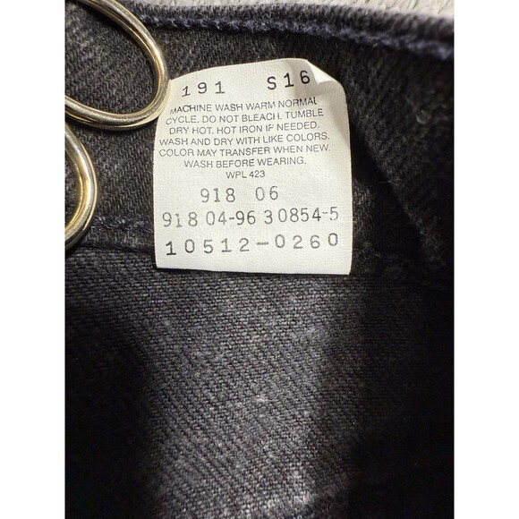 Vintage 90s Levis 512 Black Denim Jean Womens 28x28 Slim Fit Straight USA Made - Picture 9 of 14